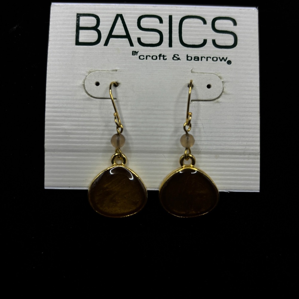 Basics by Croft & Barrow Women's Dangle/Drop Earrings Brown Golden